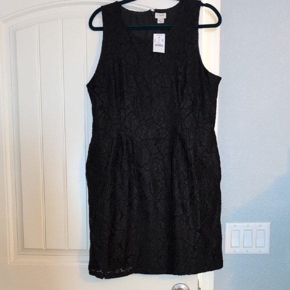 J. Crew Black Lace Mini Dress With Pockets - Picture 1 of 3